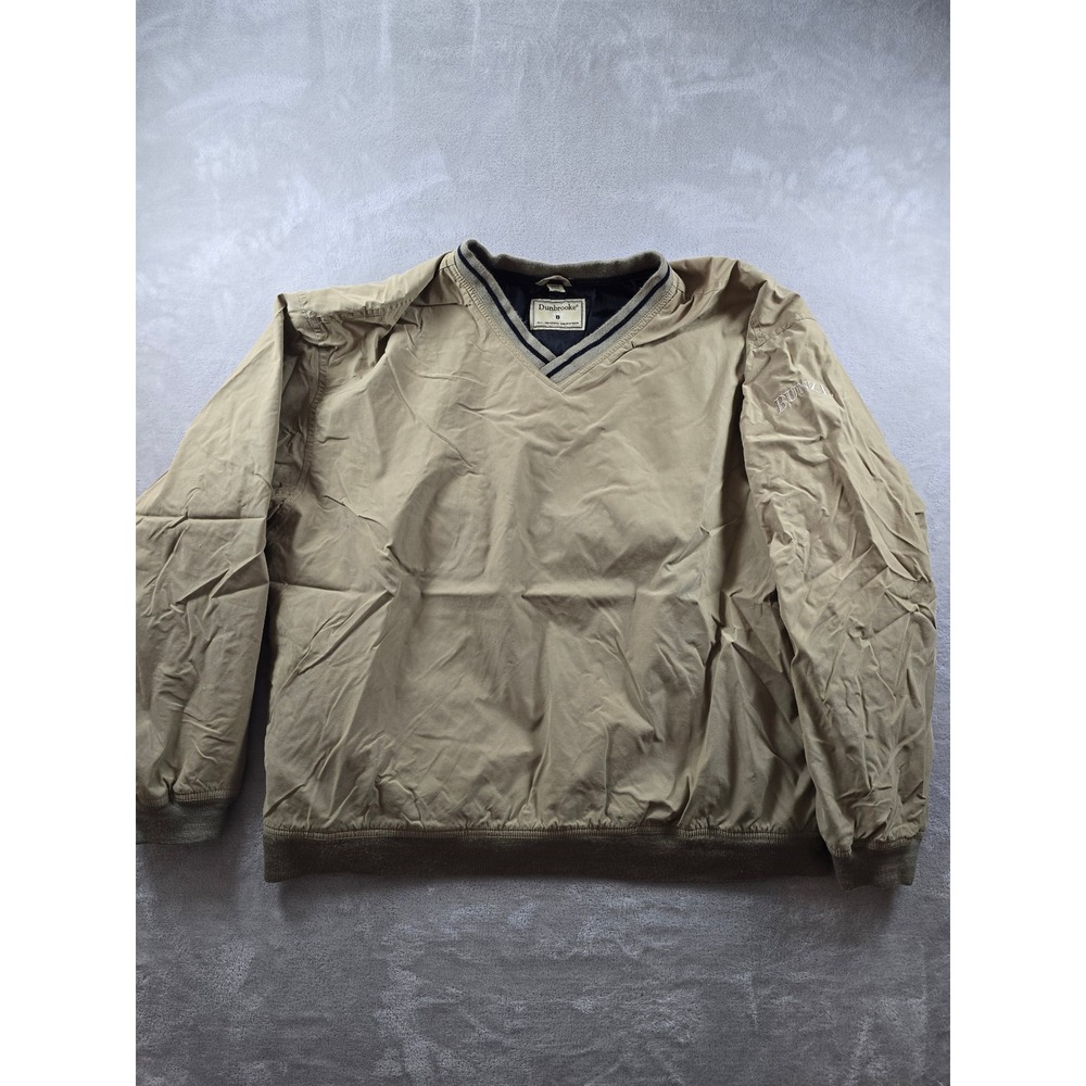 Vintage Dunbrooke Windbreaker Pullover Mens XXL Tan "Bunzl" V-Neck Jacket *Read